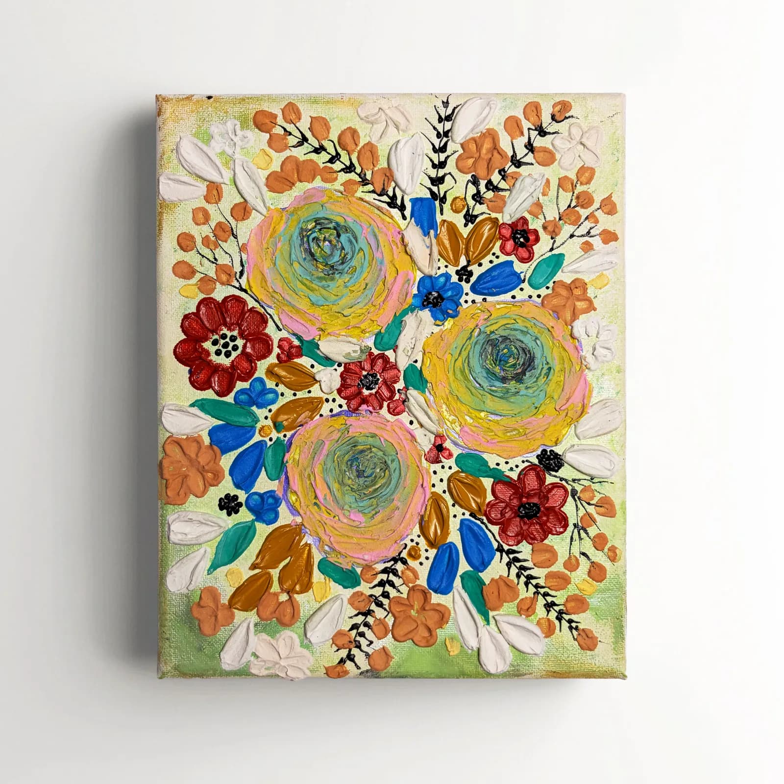 Folk Bloom, Acrylic on canvas